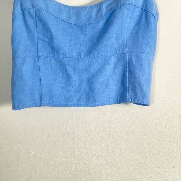 Abercrombie & Fitch Blue Two Piece Matching  Crop Top + Wide Leg Pants Medium - Picture 5 of 15